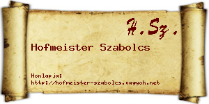 Hofmeister Szabolcs névjegykártya